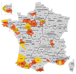 Carte des implantations des entreprises Applicateurs Exclusifs VERTIKAL®