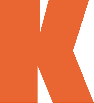 Lettre K orange stylisée