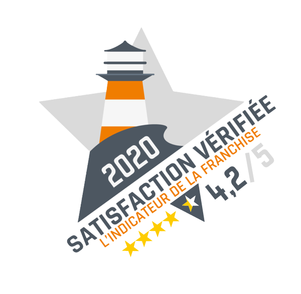 Badge satisfaction vérifiée franchise 2020 indicateur 4,2/5